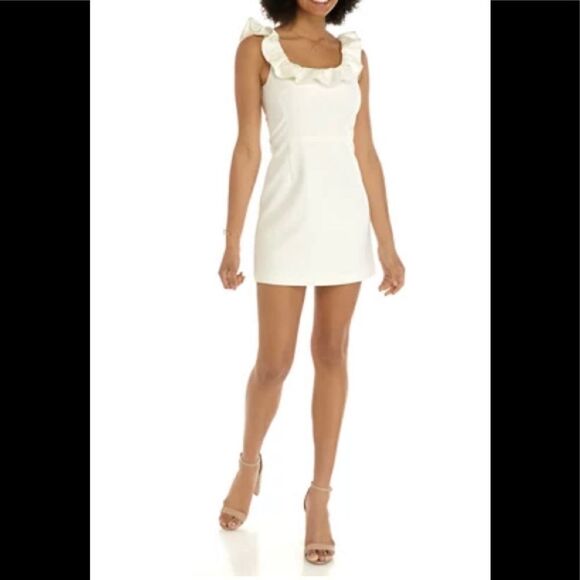 French Connection whisper light ivory dress. 4. - Picture 5 of 11